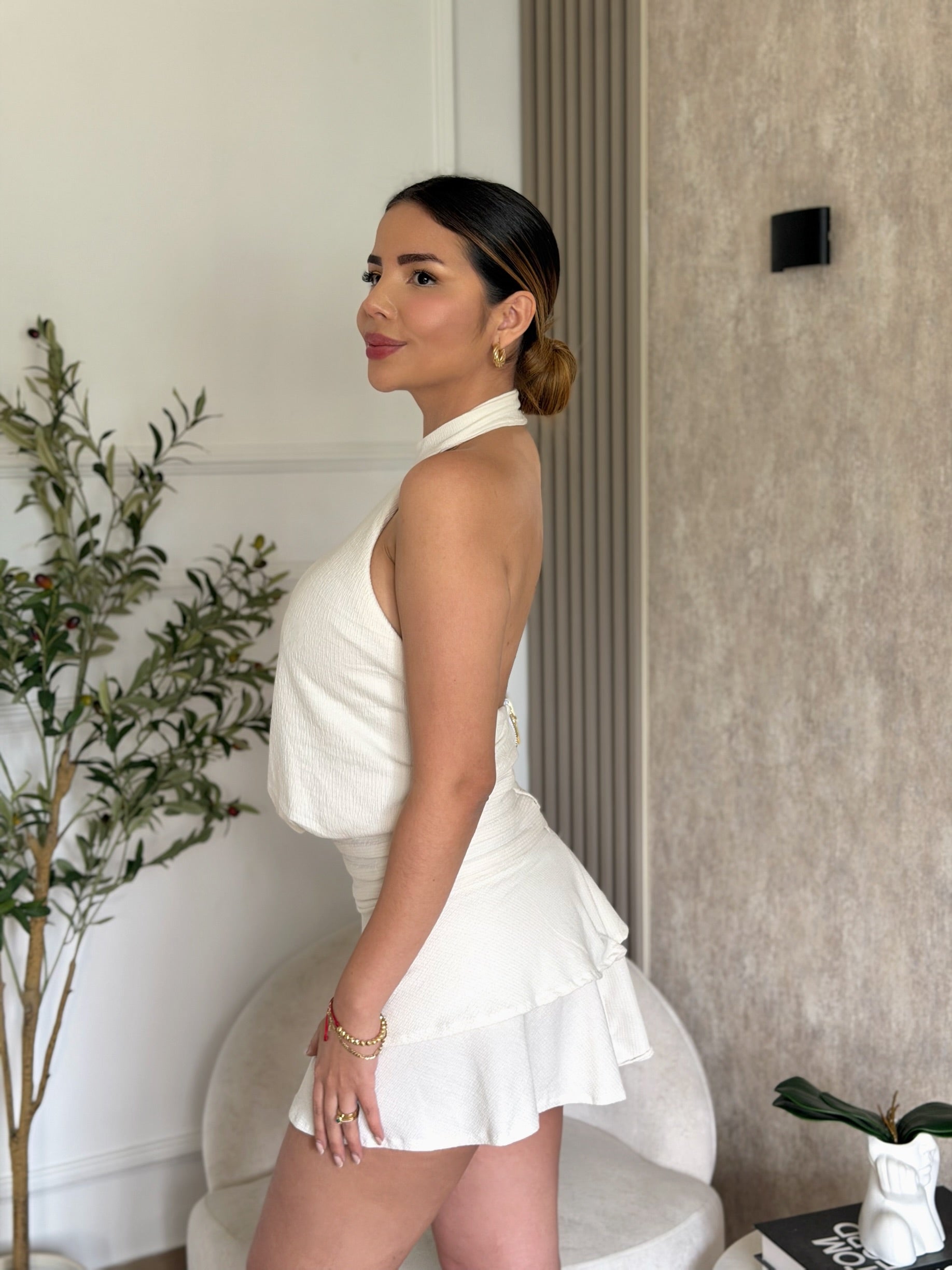 Vestido Lirio Marfil Texturizado