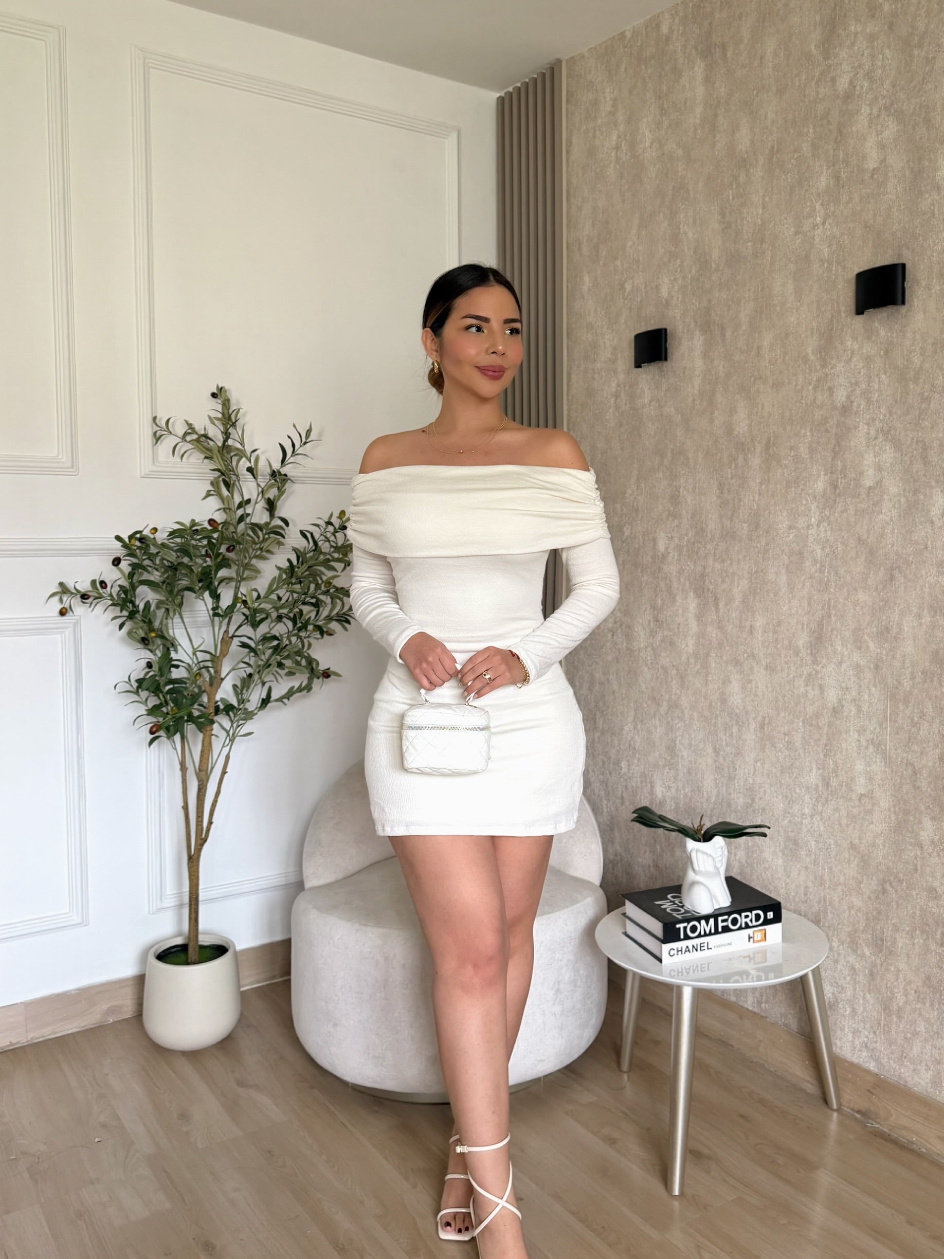 Vestido Aurora Marfil Texturizado