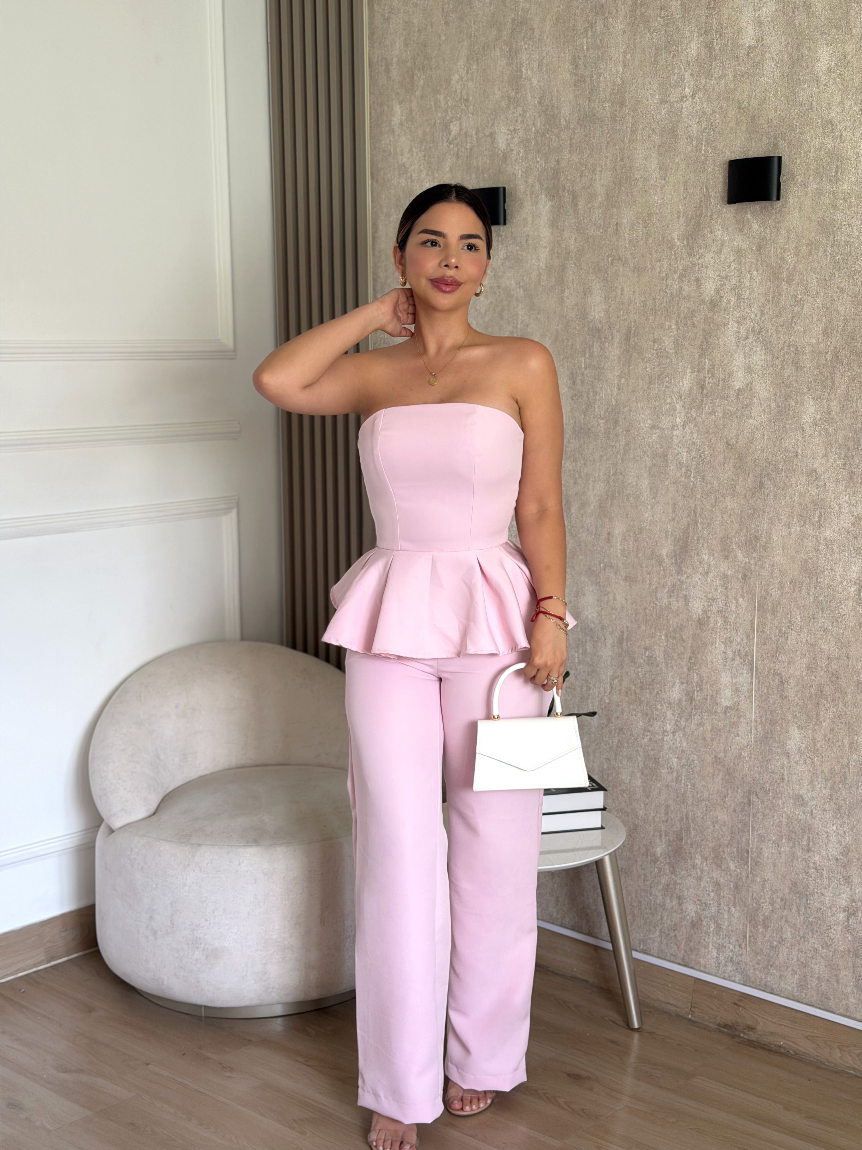 Set Alina Blusa Rosa Pastel