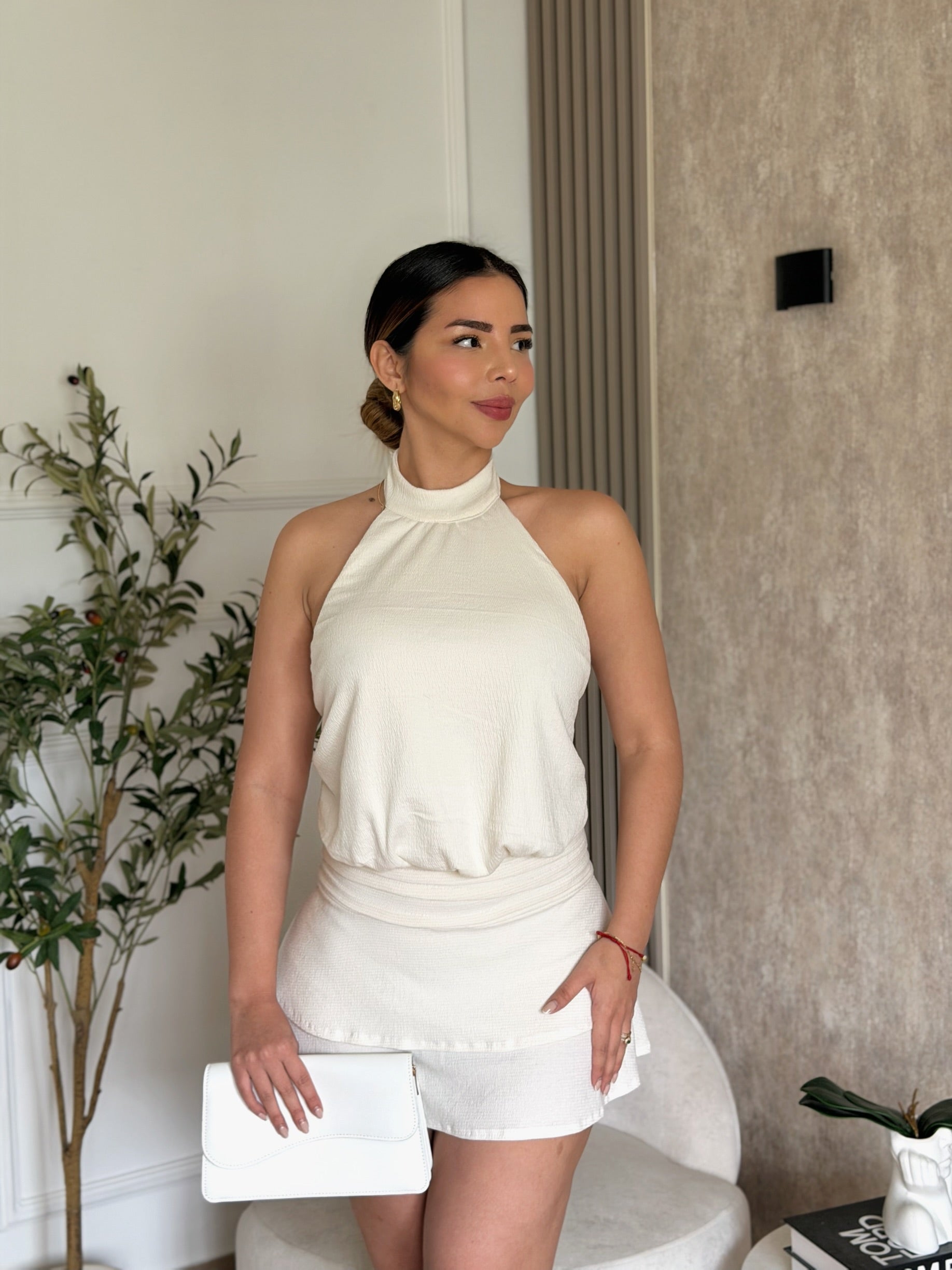 Vestido Lirio Marfil Texturizado