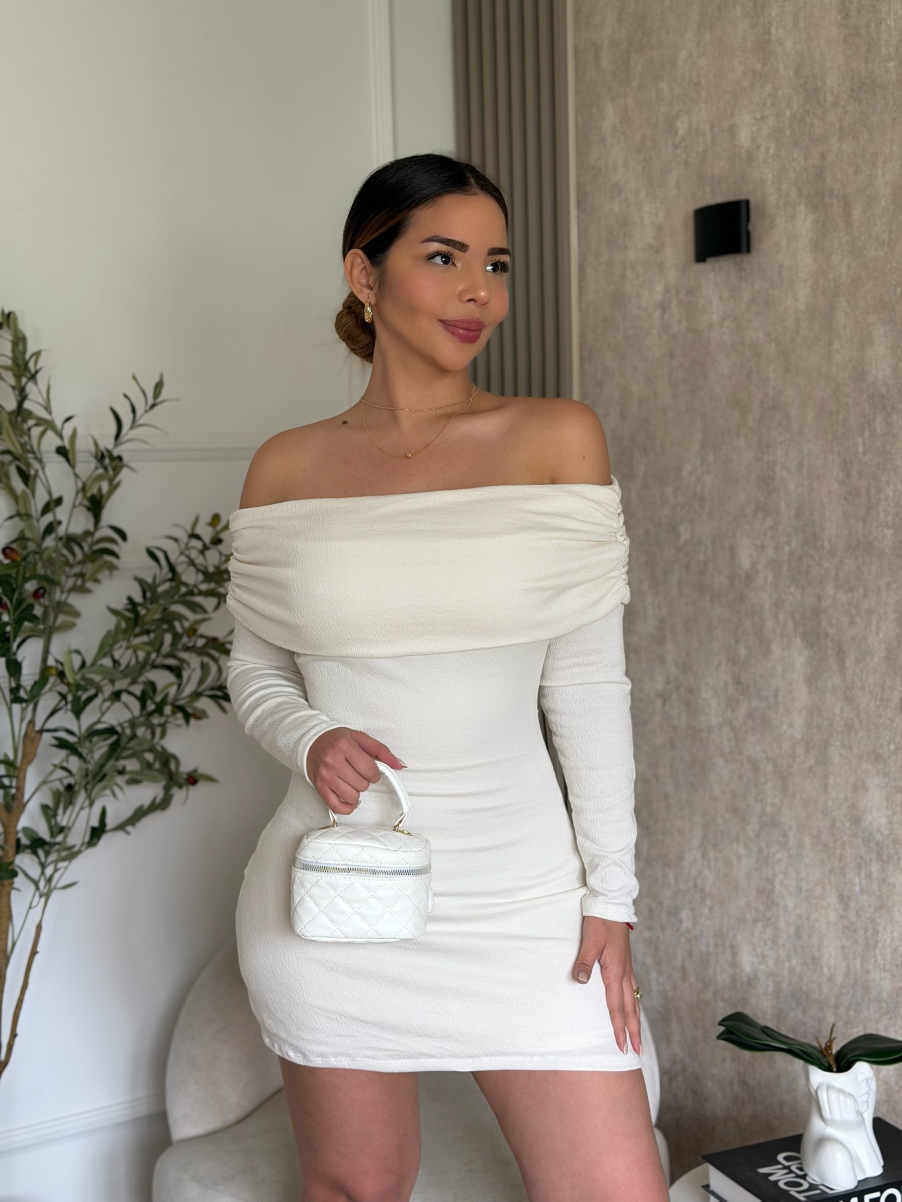 Vestido Aurora Marfil Texturizado
